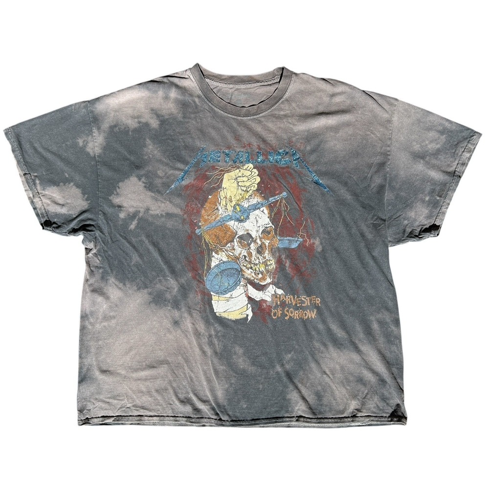 Metallica‎ Y2k Oversize T-Shirt O/S Graphic Skull Grunge Crew Indie Thrash Metal